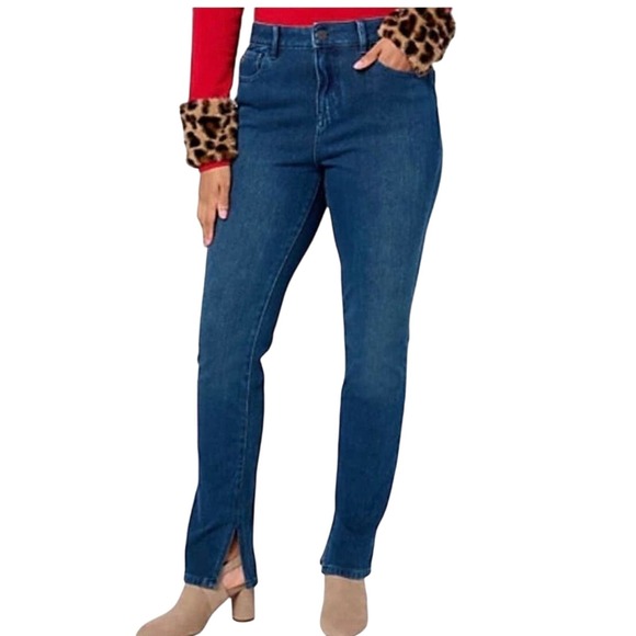 Belle by Kim Gravel Denim - Belle by Kim Gravel Flexibelle Kickity Split Straight Jean NWOT INDIGO SIZE 20WT